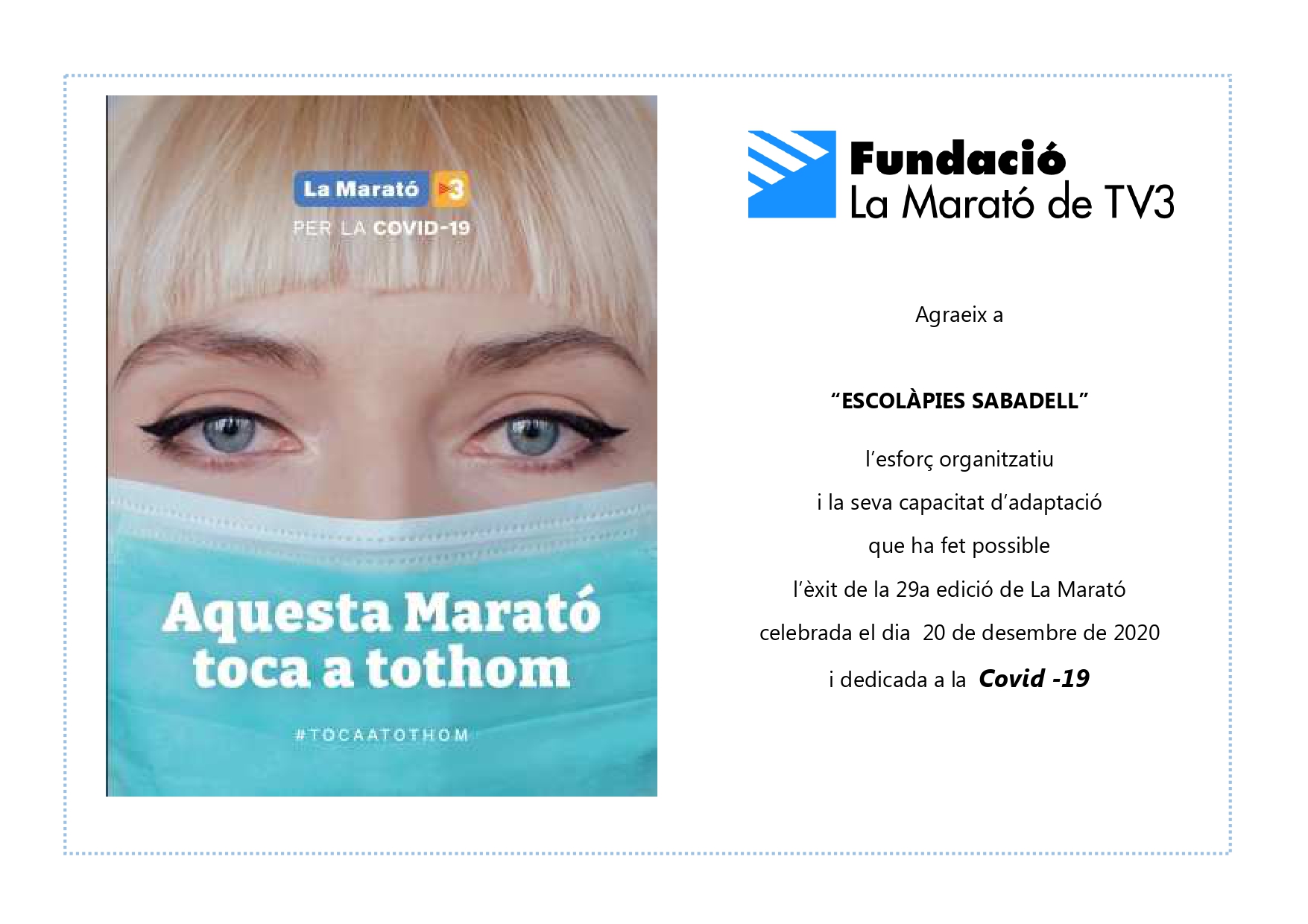 Escolapies-Sabadell-Participacio-La-Marato-COVID