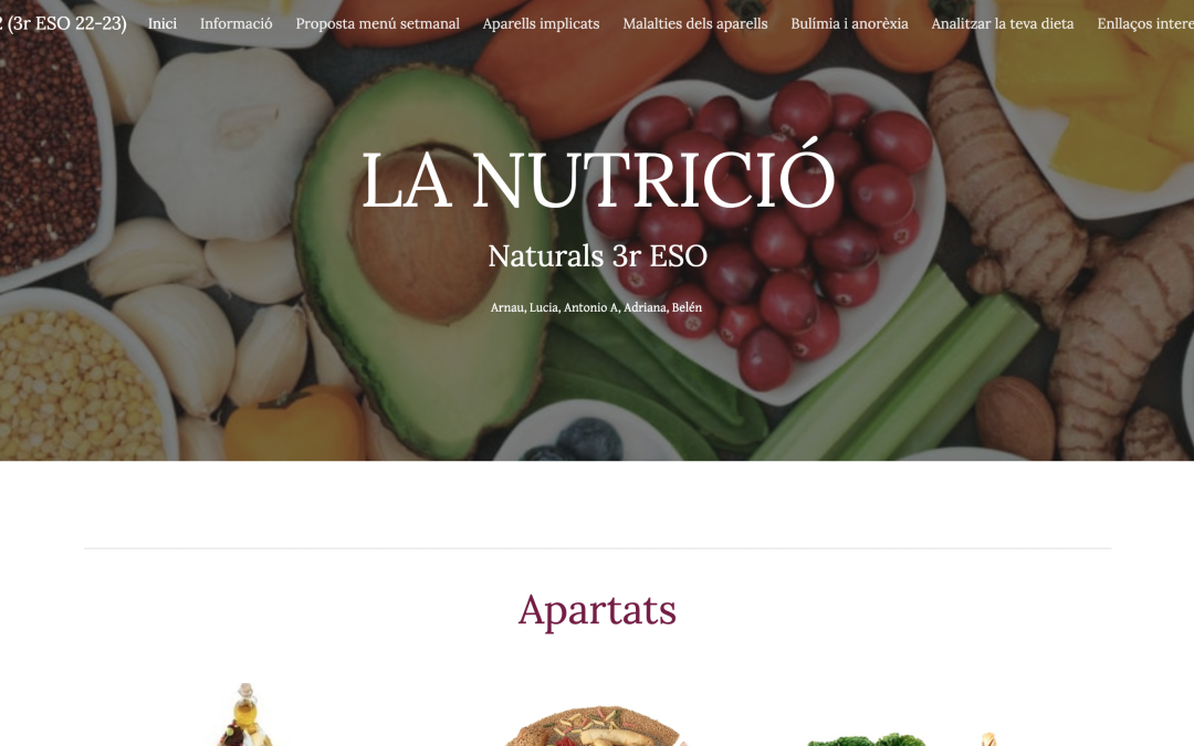 ¡Hacemos nuestra propia web de Nutrición! (BITs – 3º ESO)